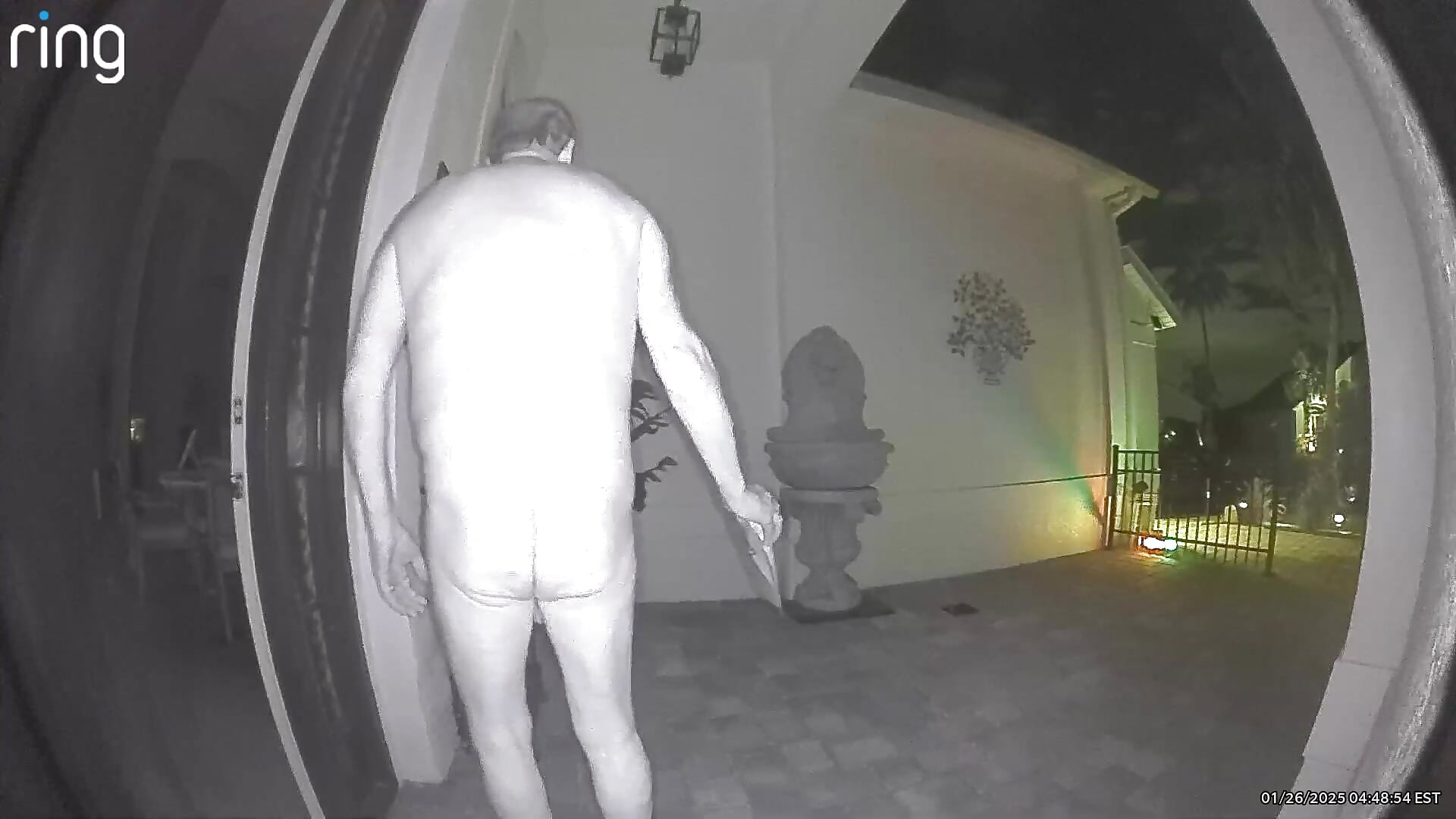 Security camera catches me naked at my front door!