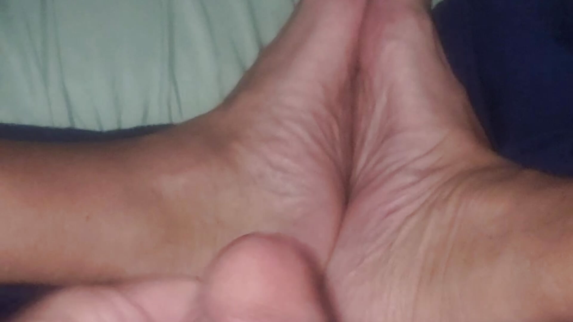 Waking up my cock.  Feet view too