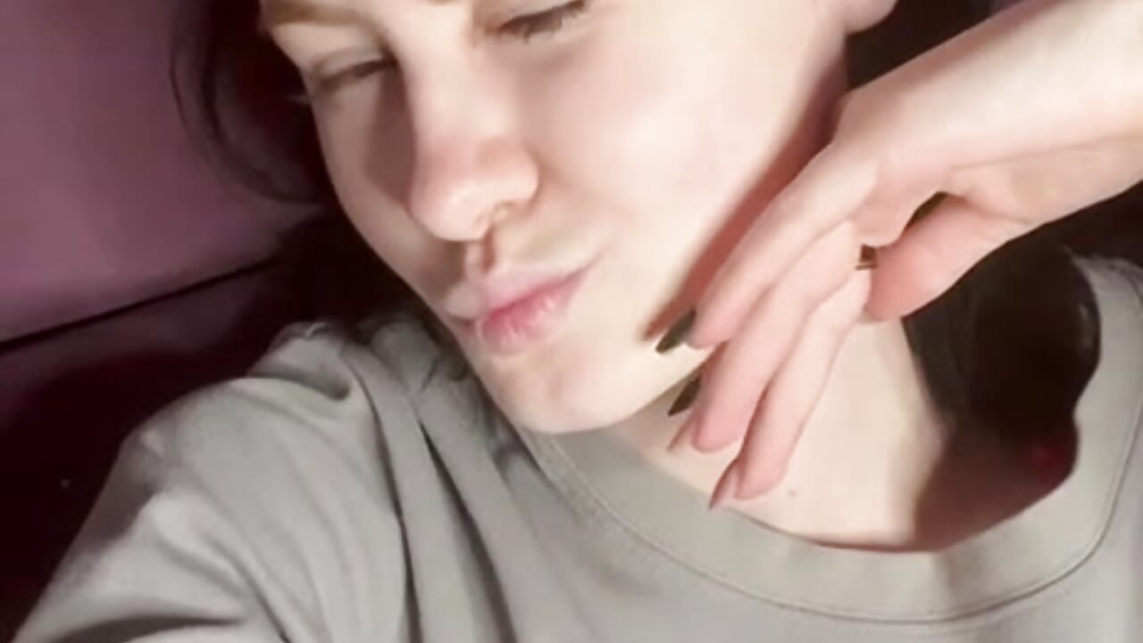 I'm lying on the couch relaxing