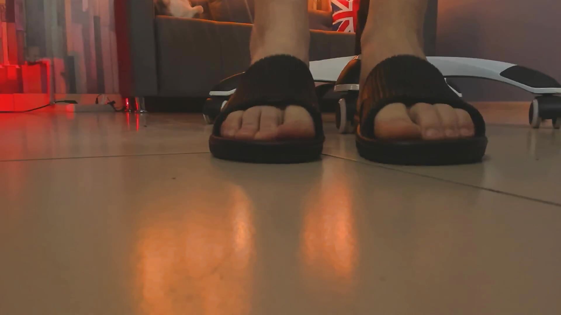 Feet in flip-flops