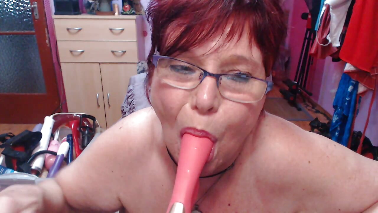 sucking dildo,bj,cum on my face and glases