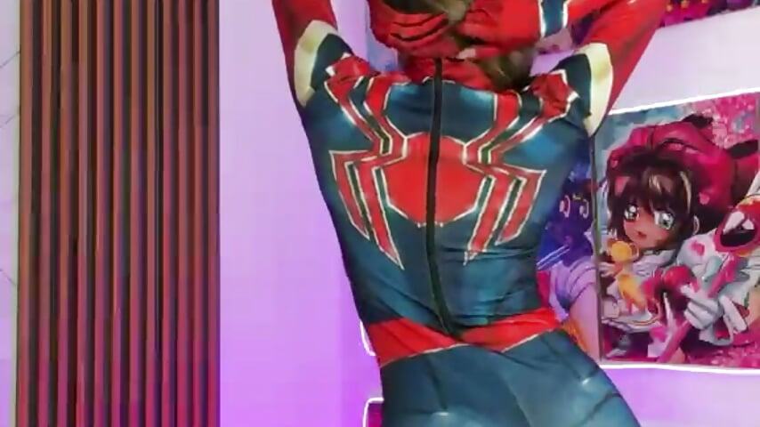 Iron Spidey Transformation: Strip + Blue Lace + Nude – video af Victoria_Adams14 cam-model