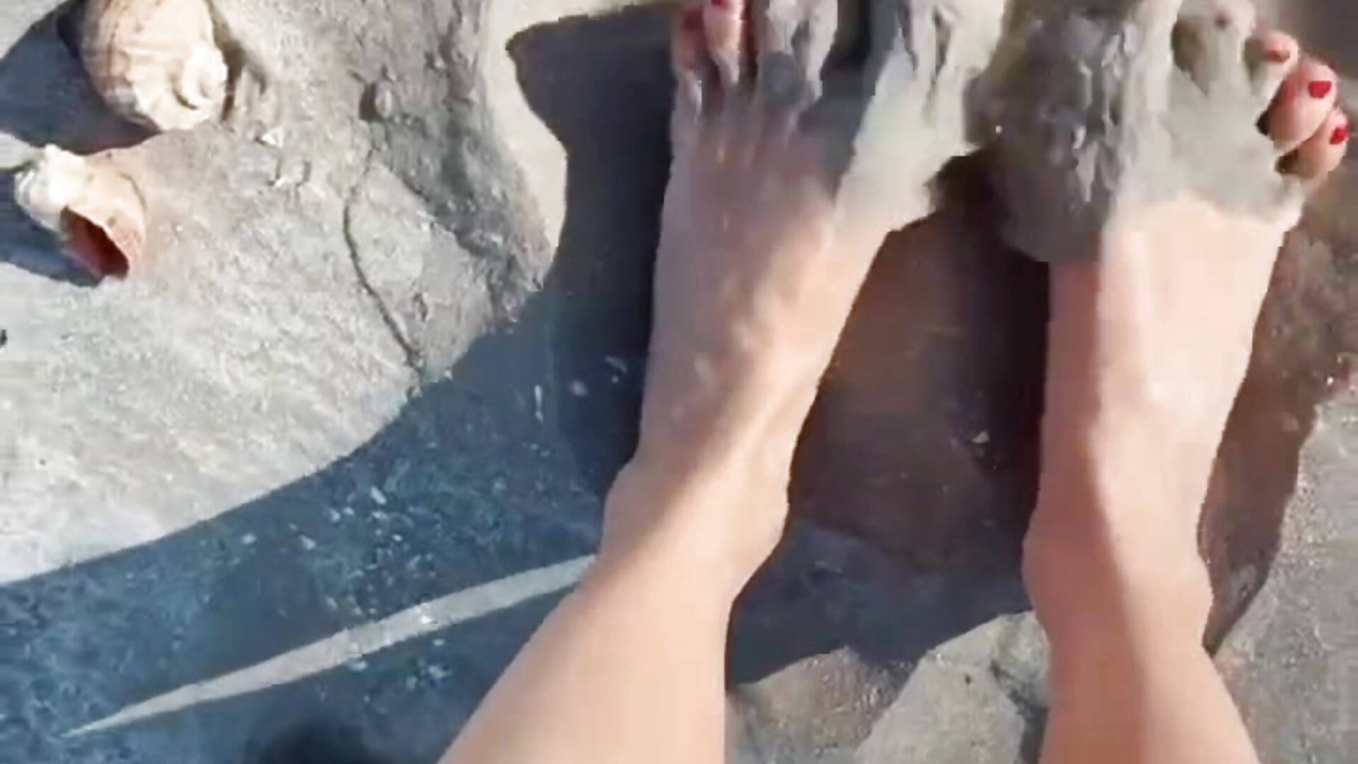 Playful feet in the sand - video by AngelaDevins cam model