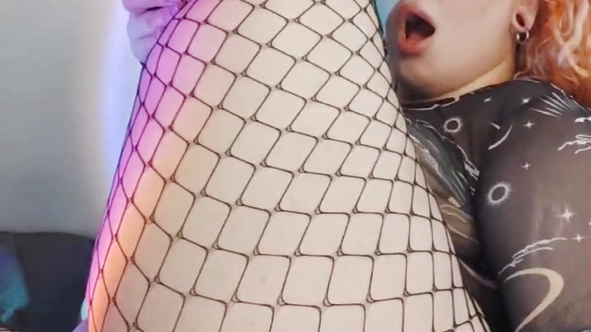 Anal sideo with a glass dildo