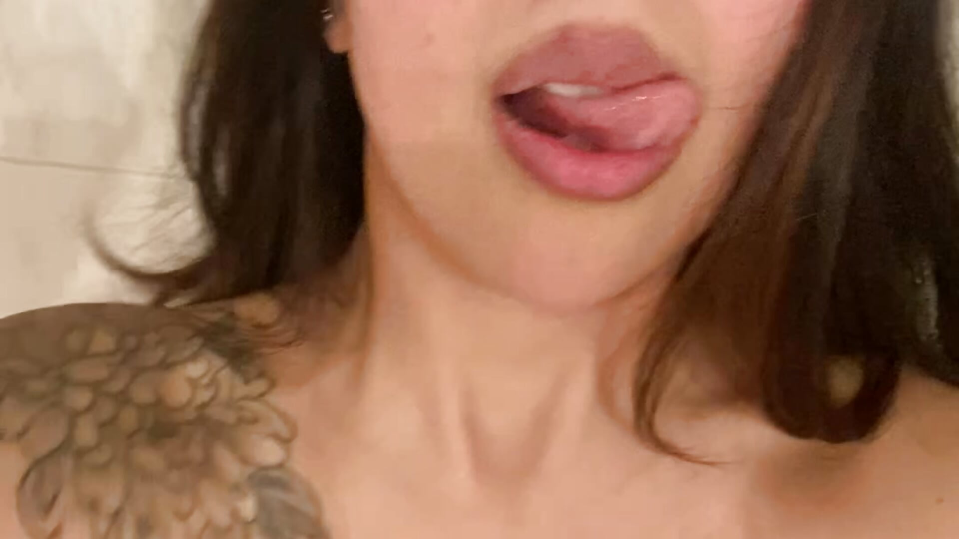 Tits with cum and red cheeks