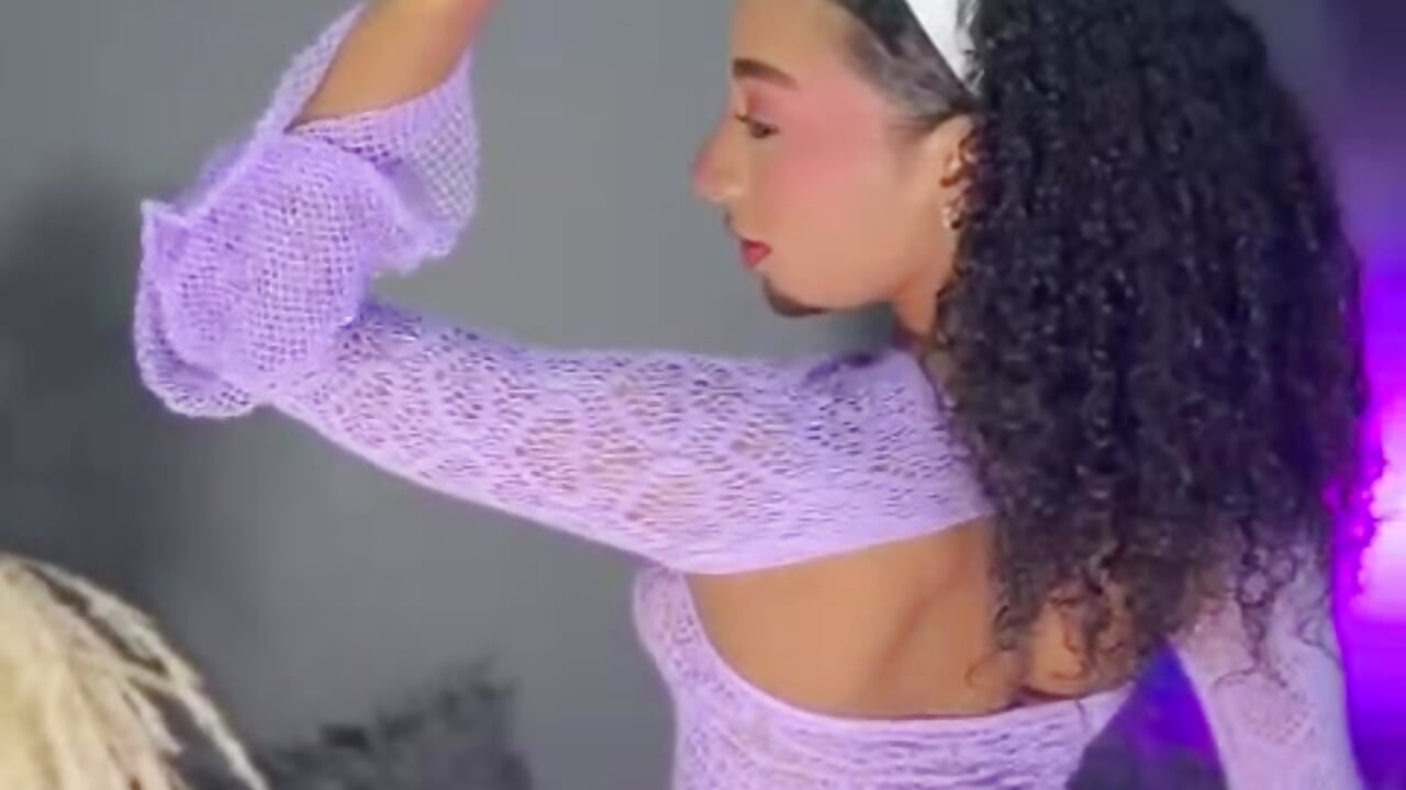 Seductive dance of a hot and romantic ebony😈 - video by RolyLoren cam model