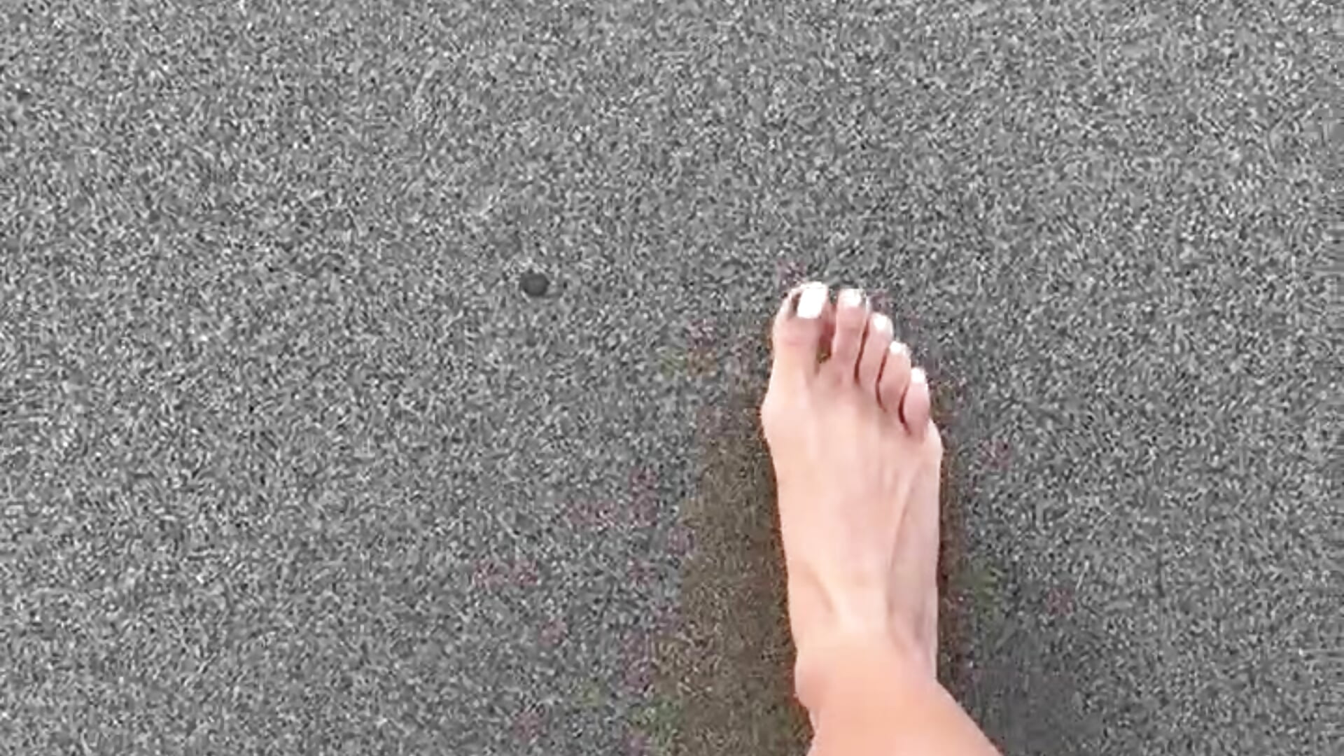 barefoot on the beach