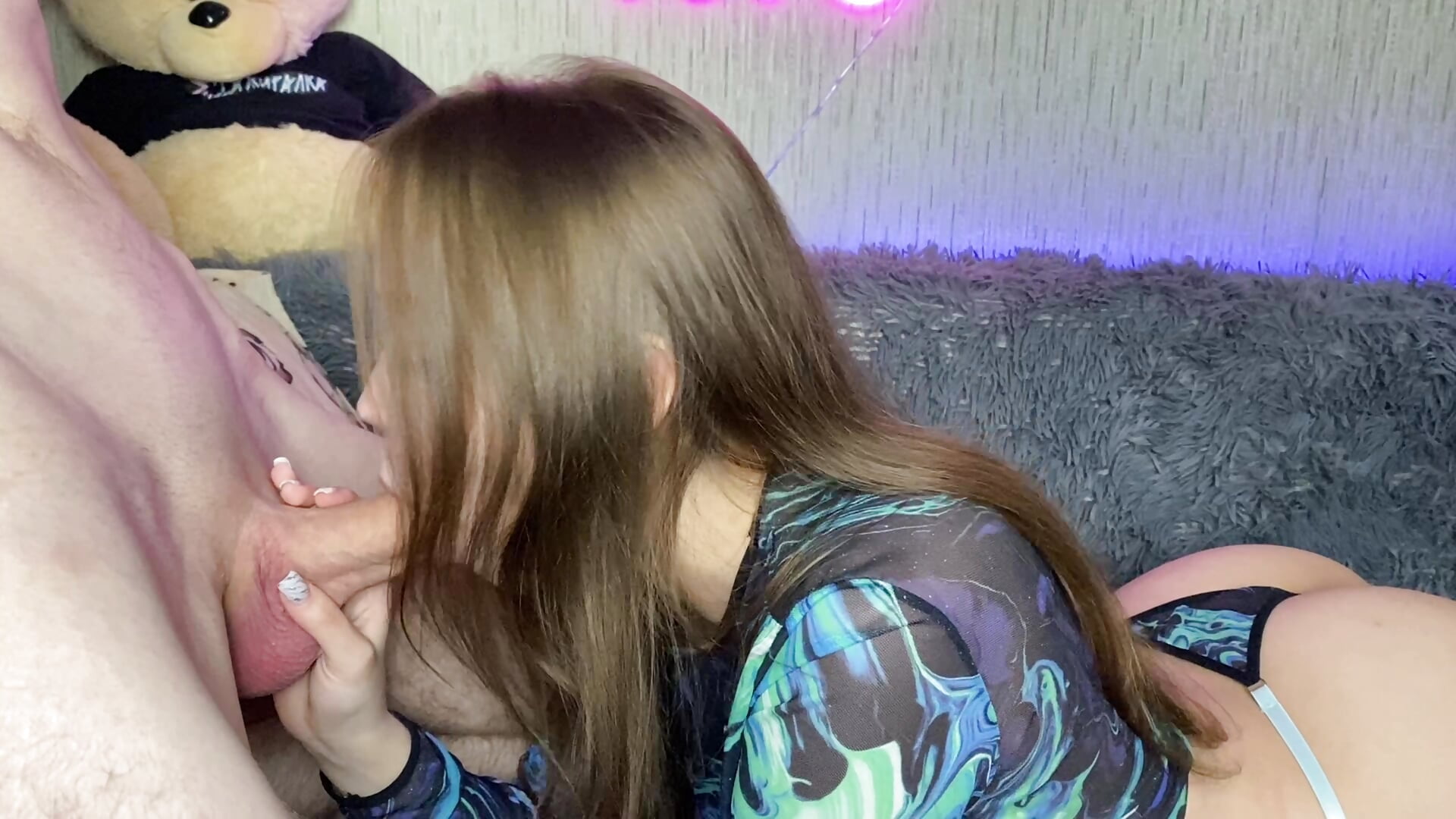 A 14-minute video of sex with a creampie (blowjob. doggy, cowgirl)