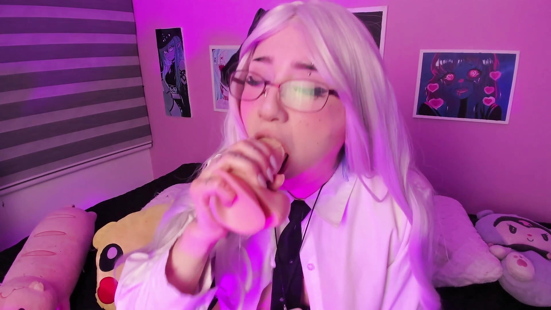 ahegao and blowjob with a lot of saliva