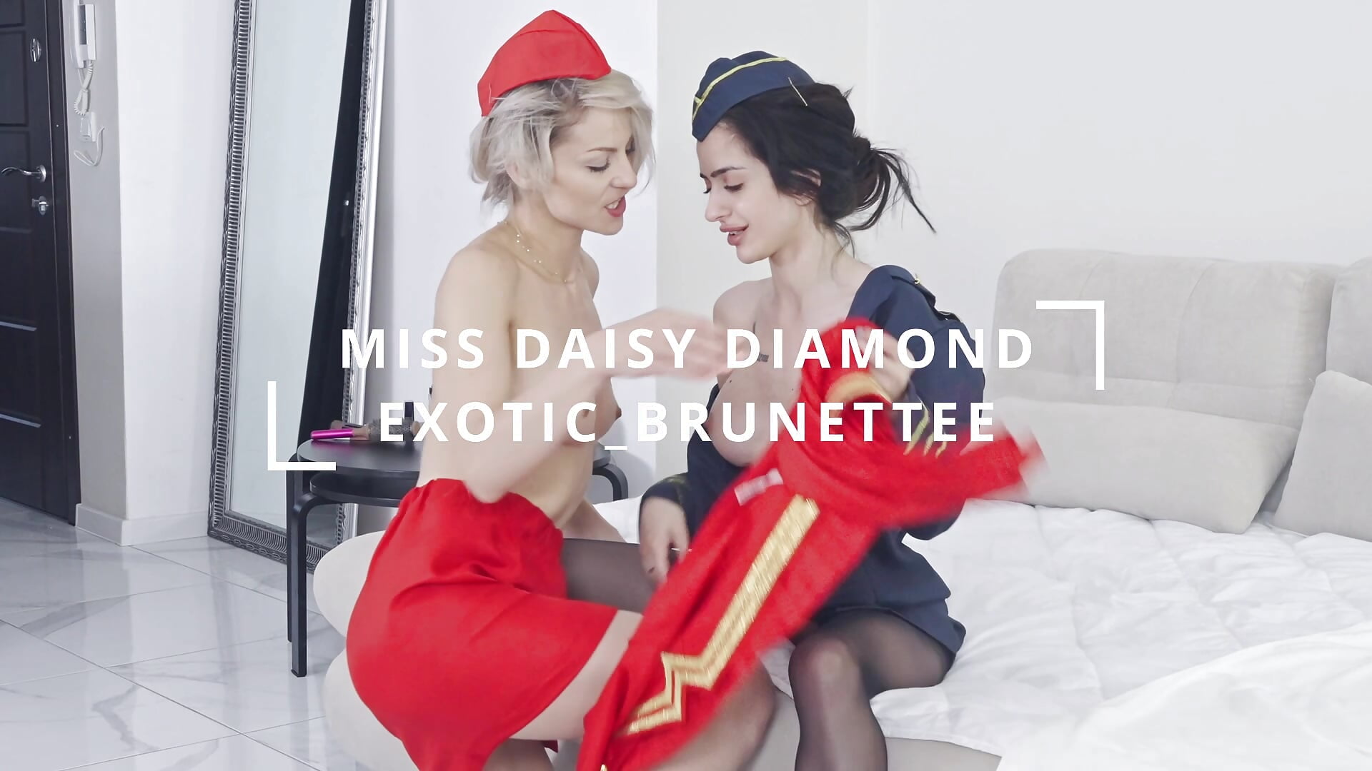 Trailer Wet and Horny Flight Attendants Cum before Fly Lesbian - video by missdaisydiamond777 cam model