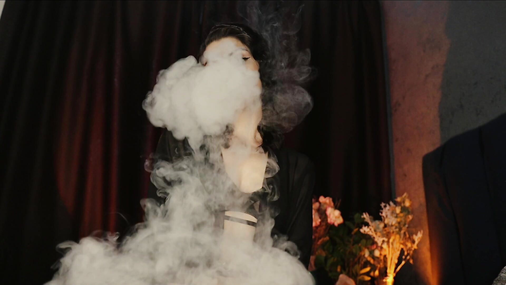 Just vaping with a lot of smoke