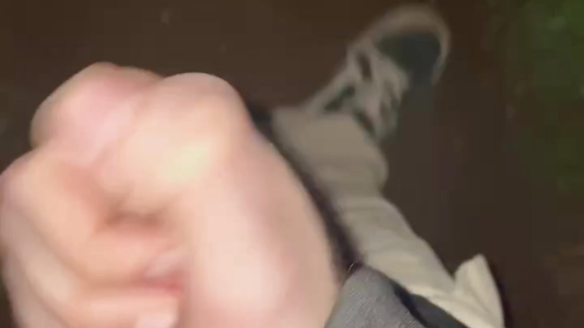 Jerk off outdoors, with a cumshot