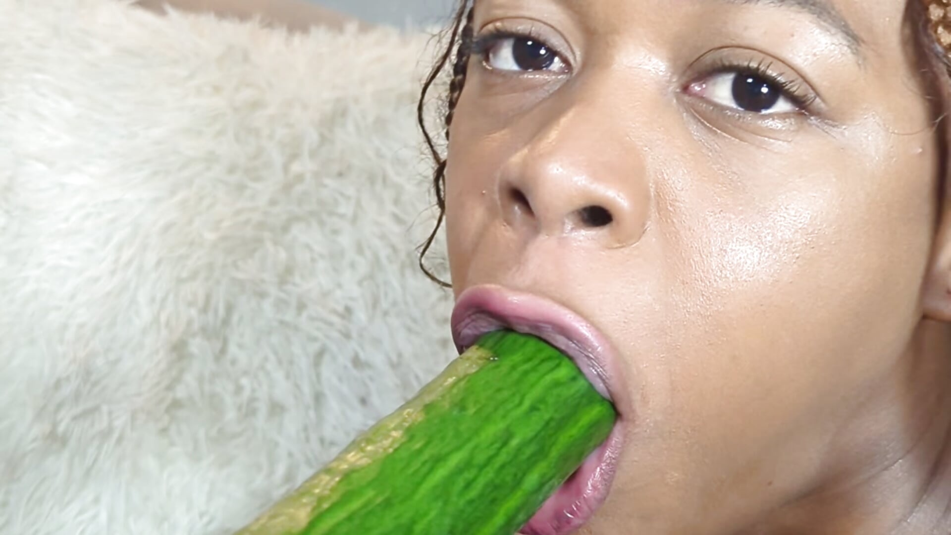 Wet cucumber tease