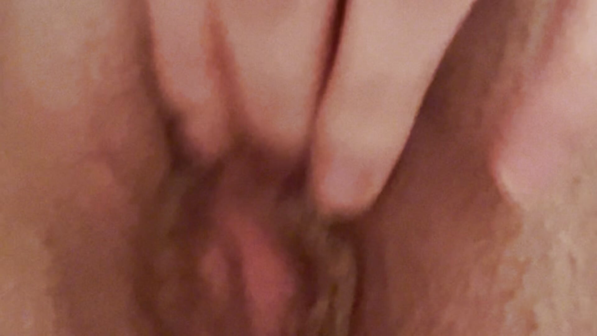 Playing with my shaved pussy