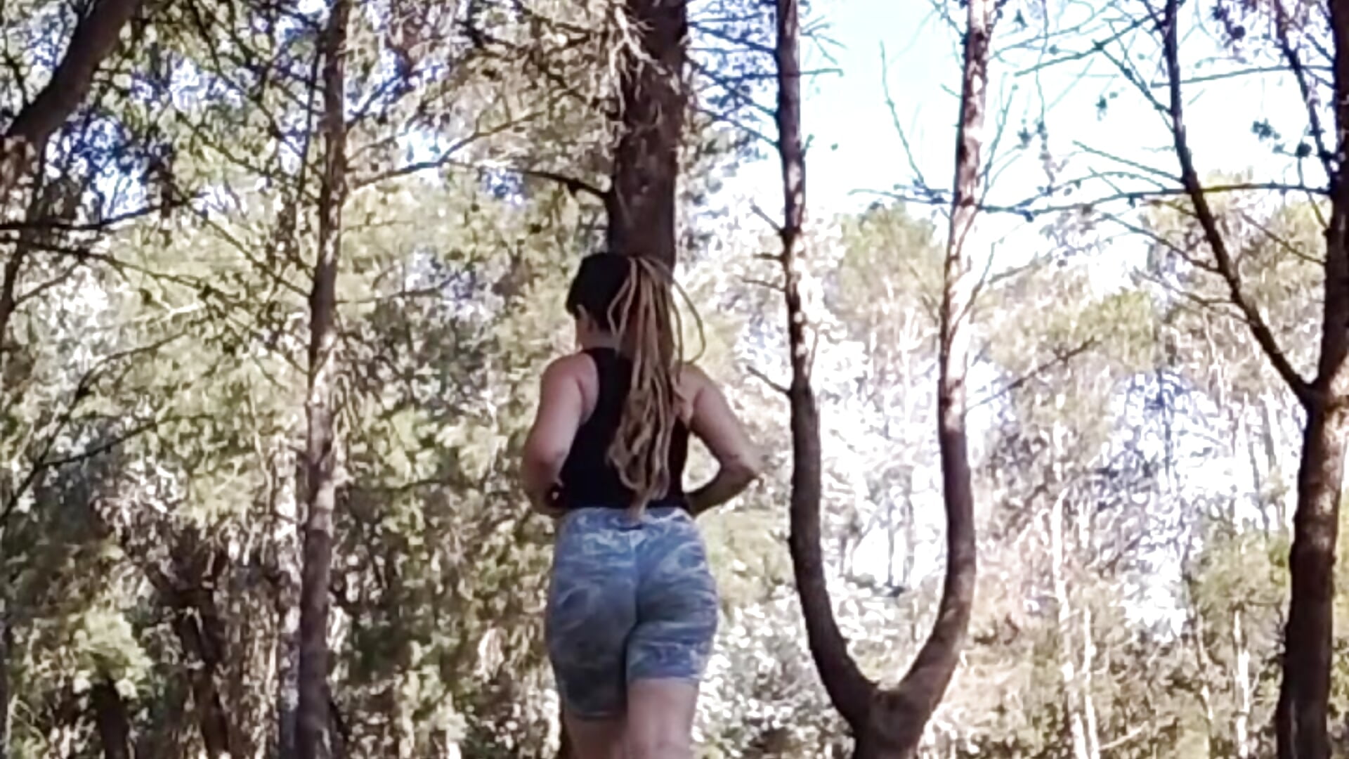 A little bit of tits and ass in the woods...