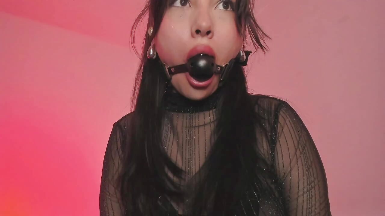 Driping saliva with my gag ball
