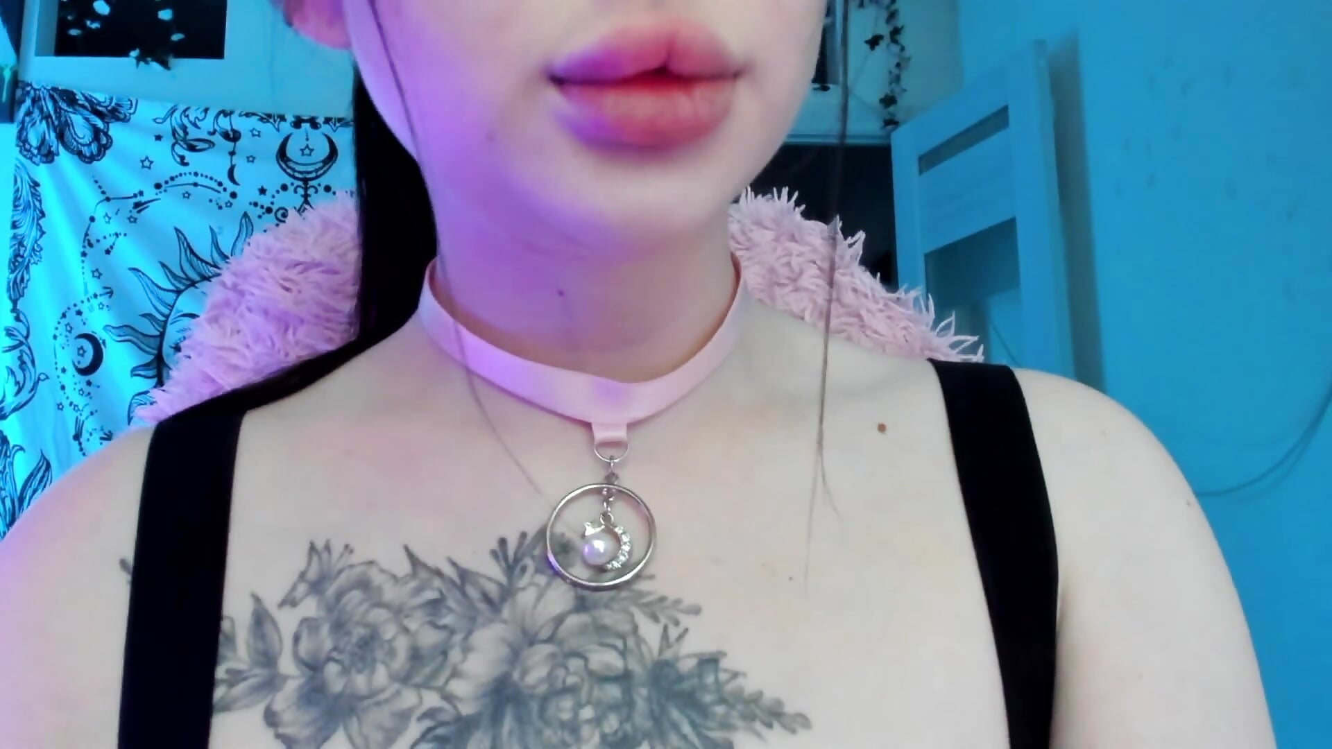 Lips tease close up