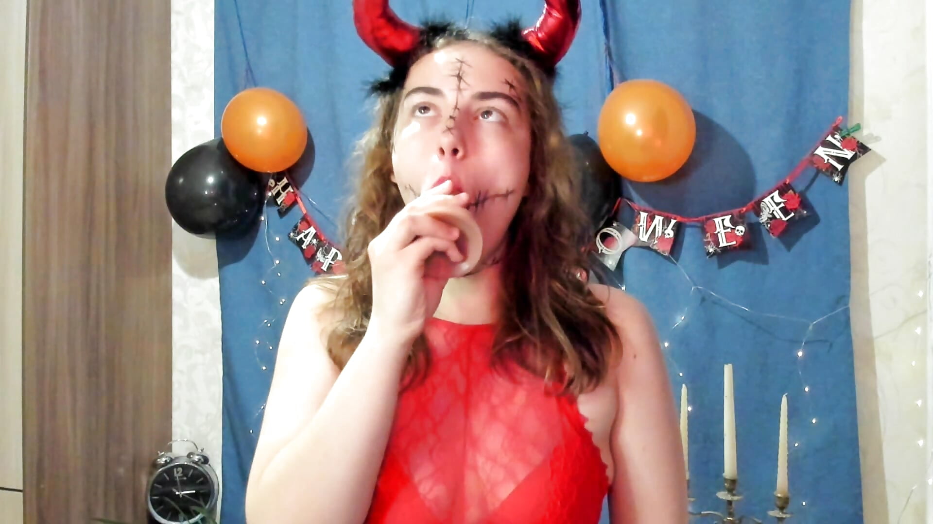 Blowjob on Halloween (Your witch is sucking dildo for you)