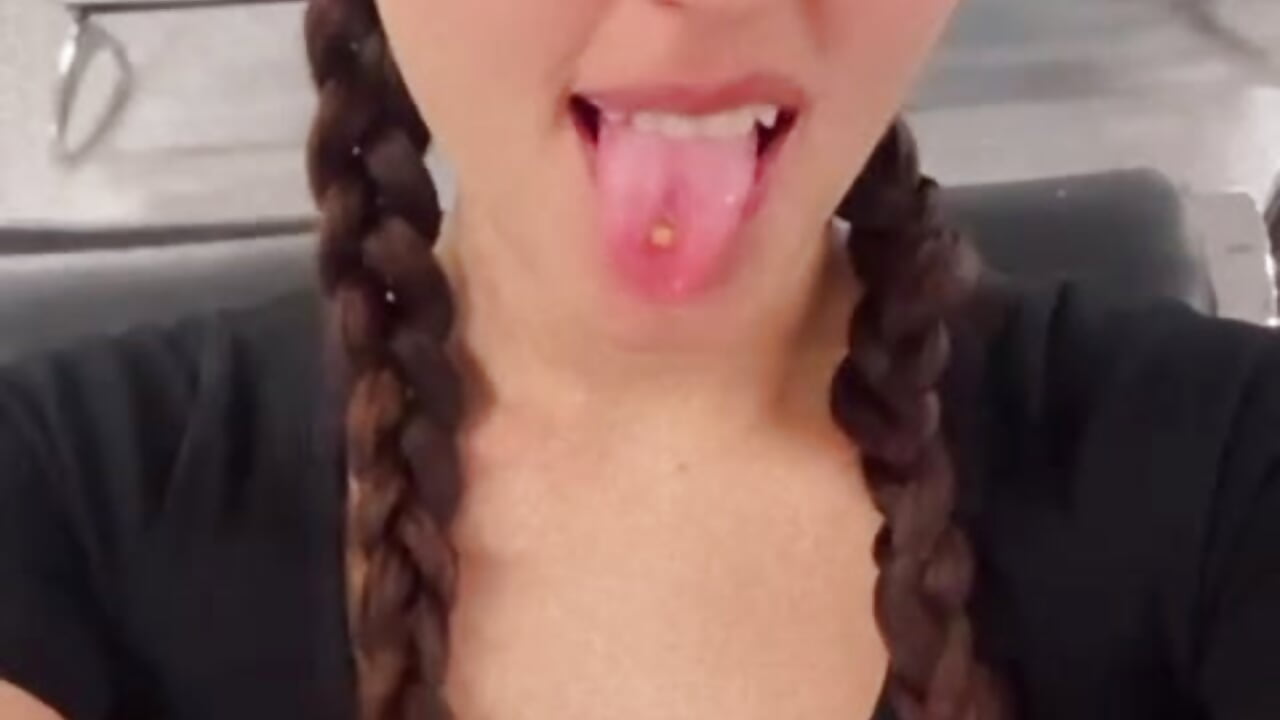 Tongue out 😜 - video by redbarbiedollx cam model