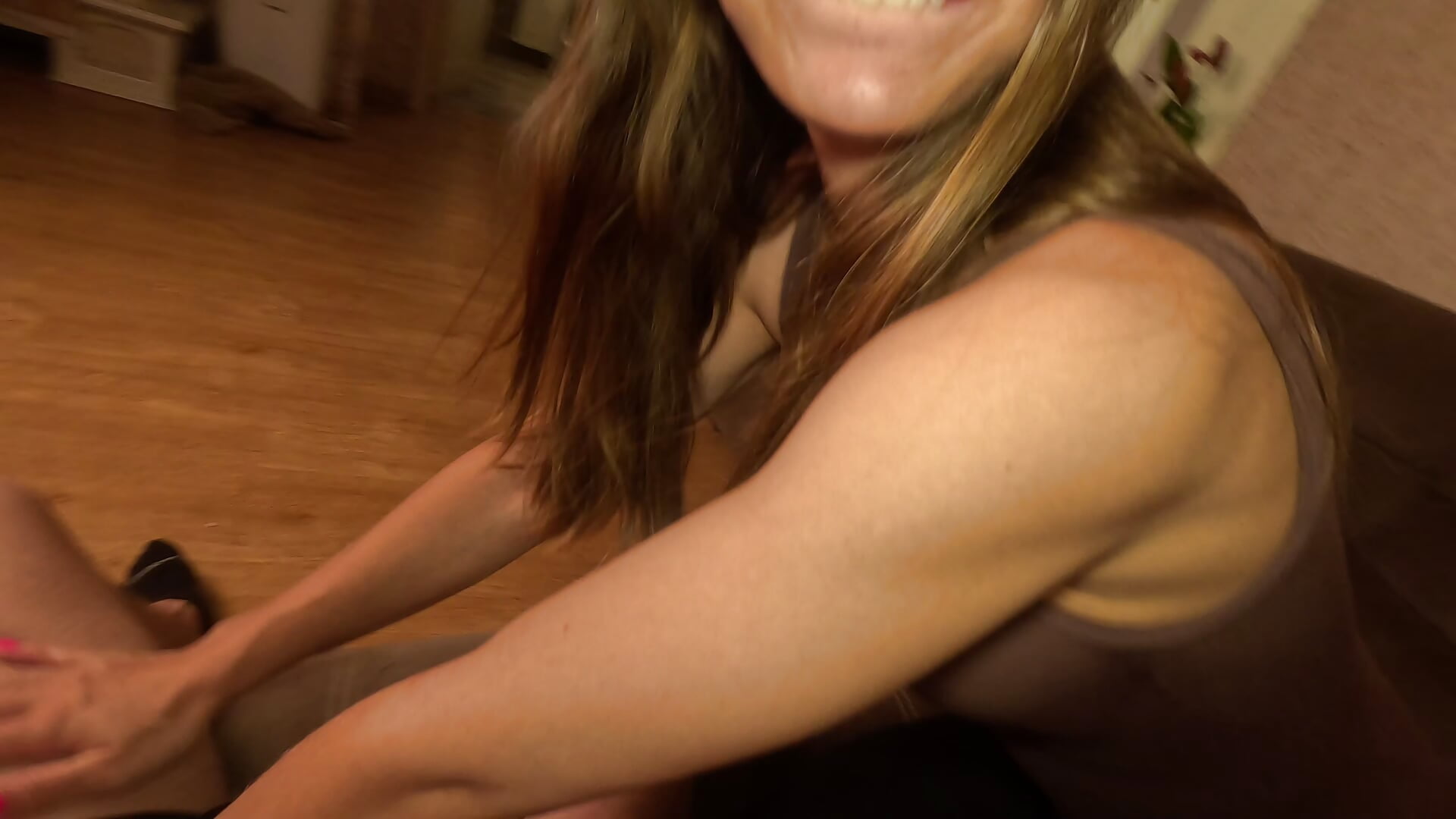 After yoga, she passionately gives blowjob on the couch - video by VIKITOMMY cam model