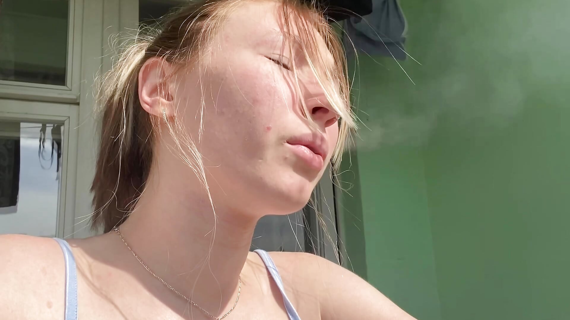 I smoke on the balcony