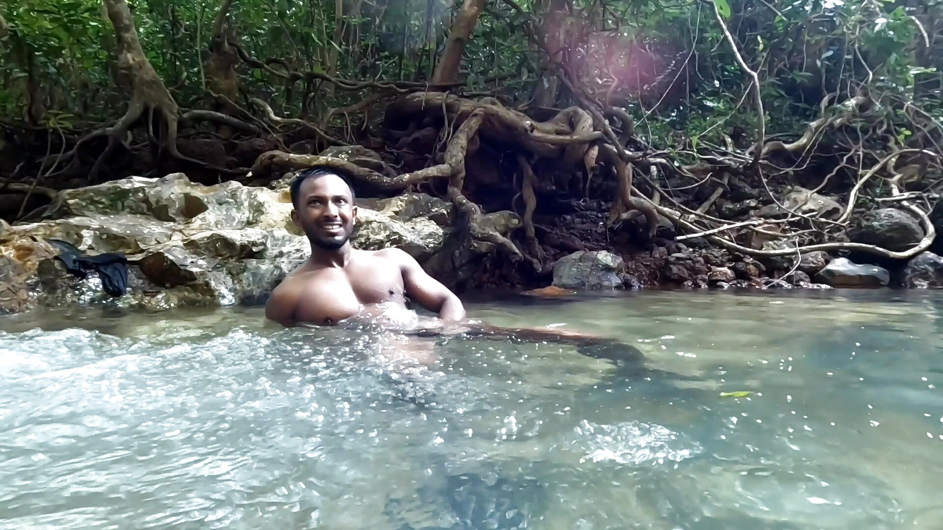 Naked Hot Outdoor Hard Dick Exploring A Mini Waterfall In Goa 🇮🇳