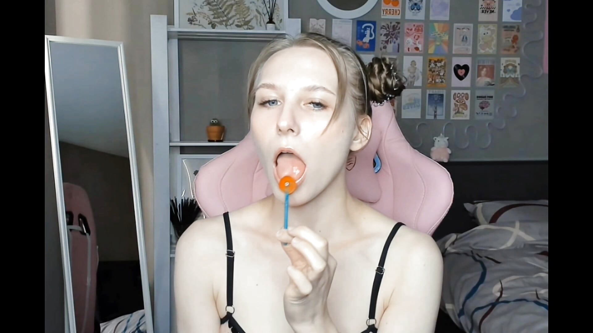 Playing with lollypop