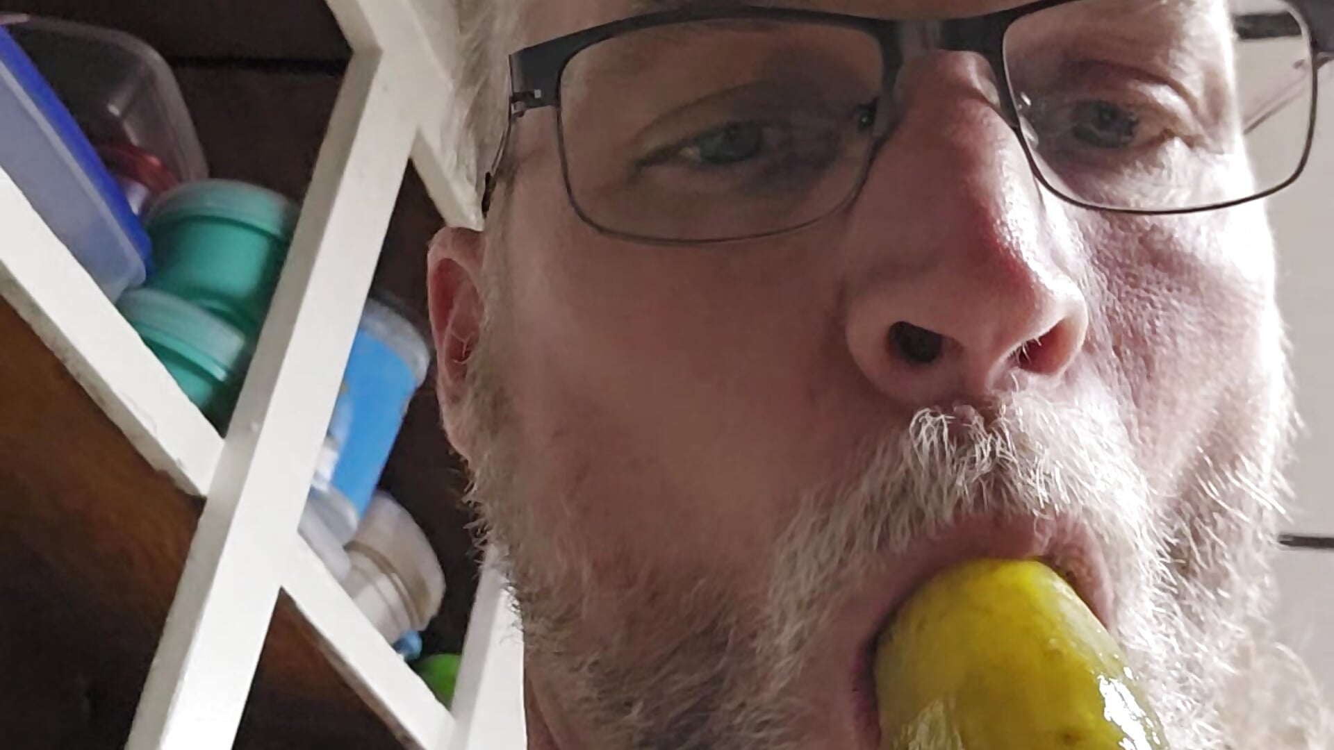 Throating a pickle.