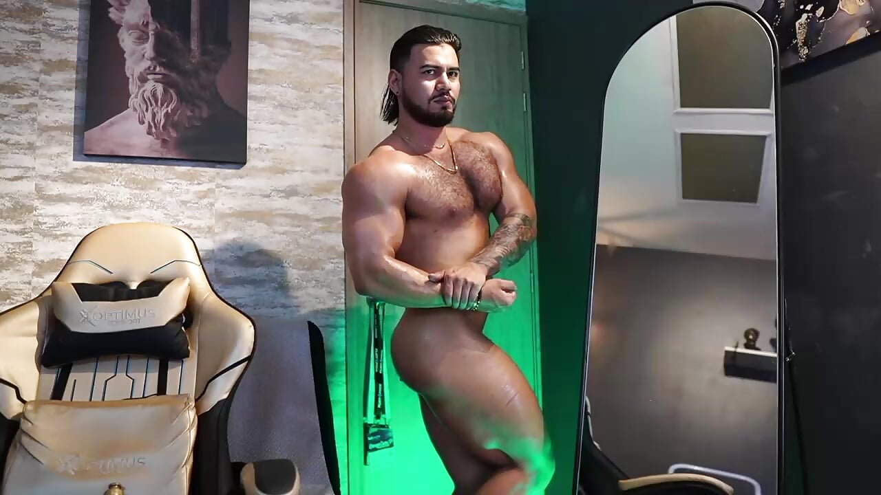 OIL -FLEX -COCK - video di jaxon_colton modella di cam