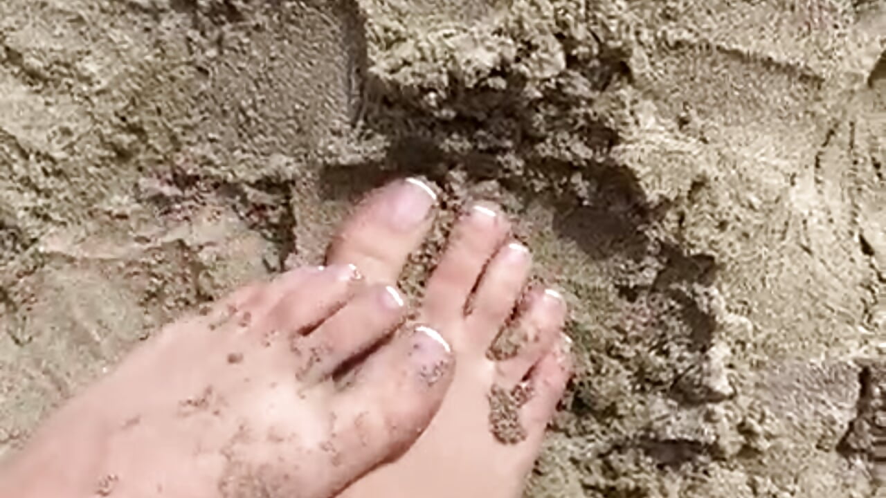 walking barefoot through the sand