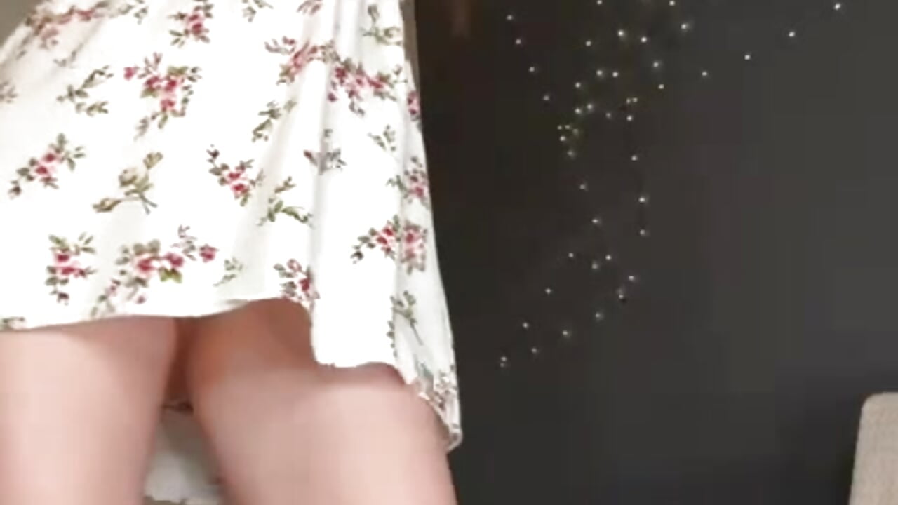 I flashed my boobs for you in a short dress without panties