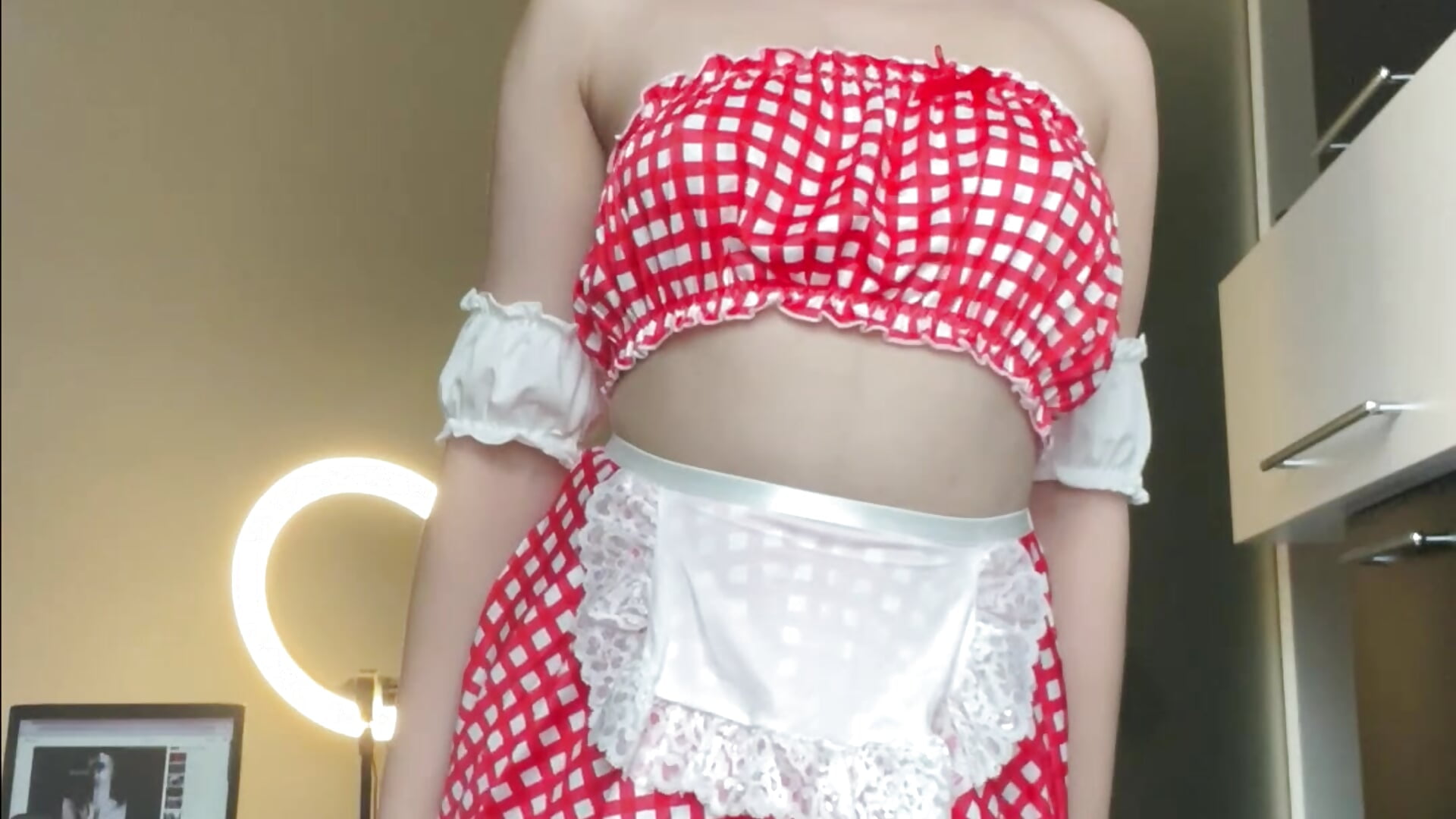 I'm wearing a short plaid skirt, Look at me - video by CurlyLara