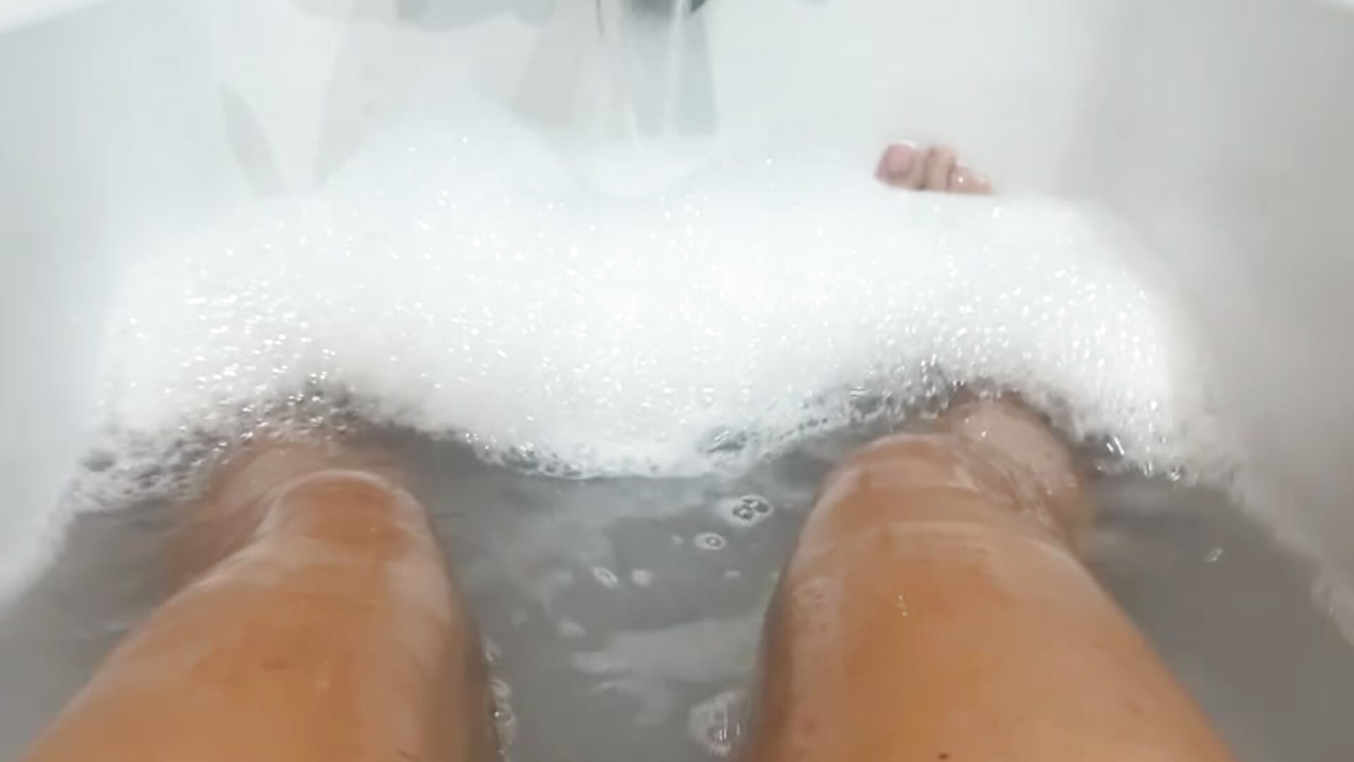 Persian in bath and small feet