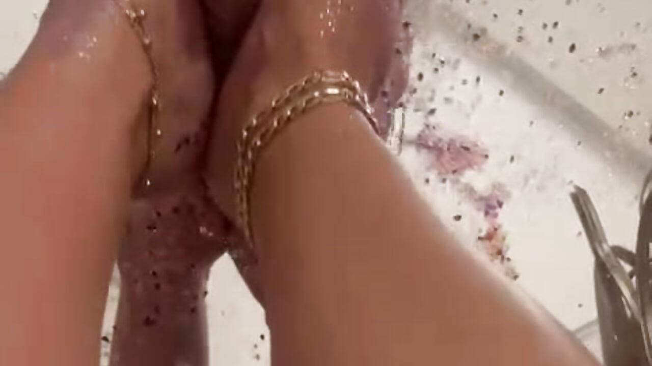 Oil, glitter, feet, JOI