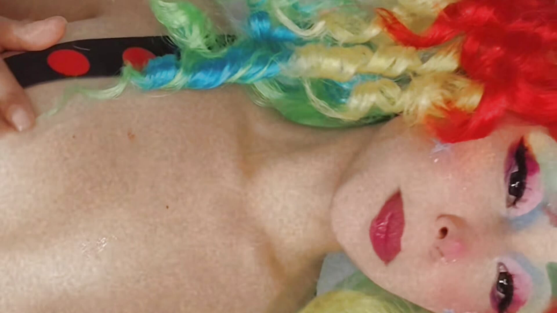 cute clown spitting🤤🤡 - video by nathalia_pink cam model