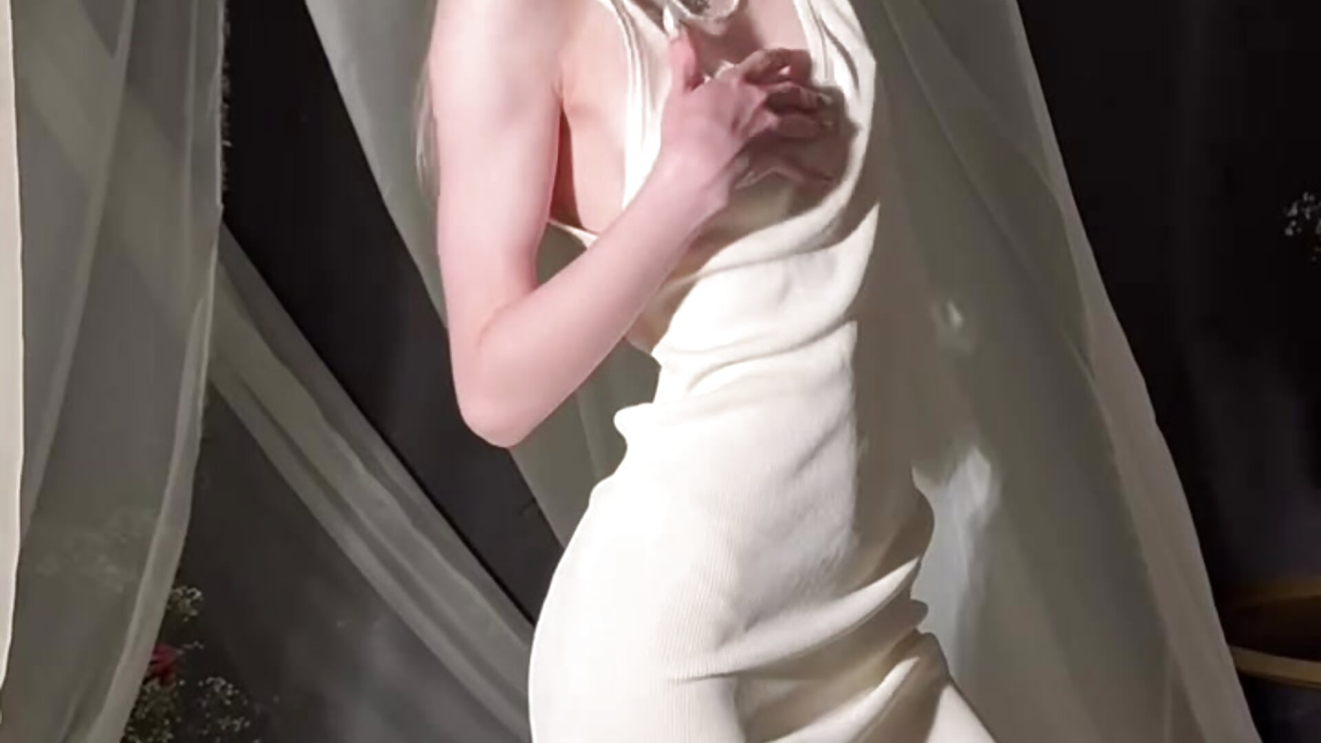 in a white dress - video by EasterByrd cam model