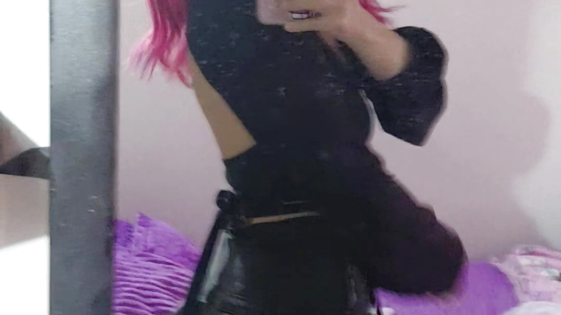 leg tattoo🖤 - video by evie_cloud cam model