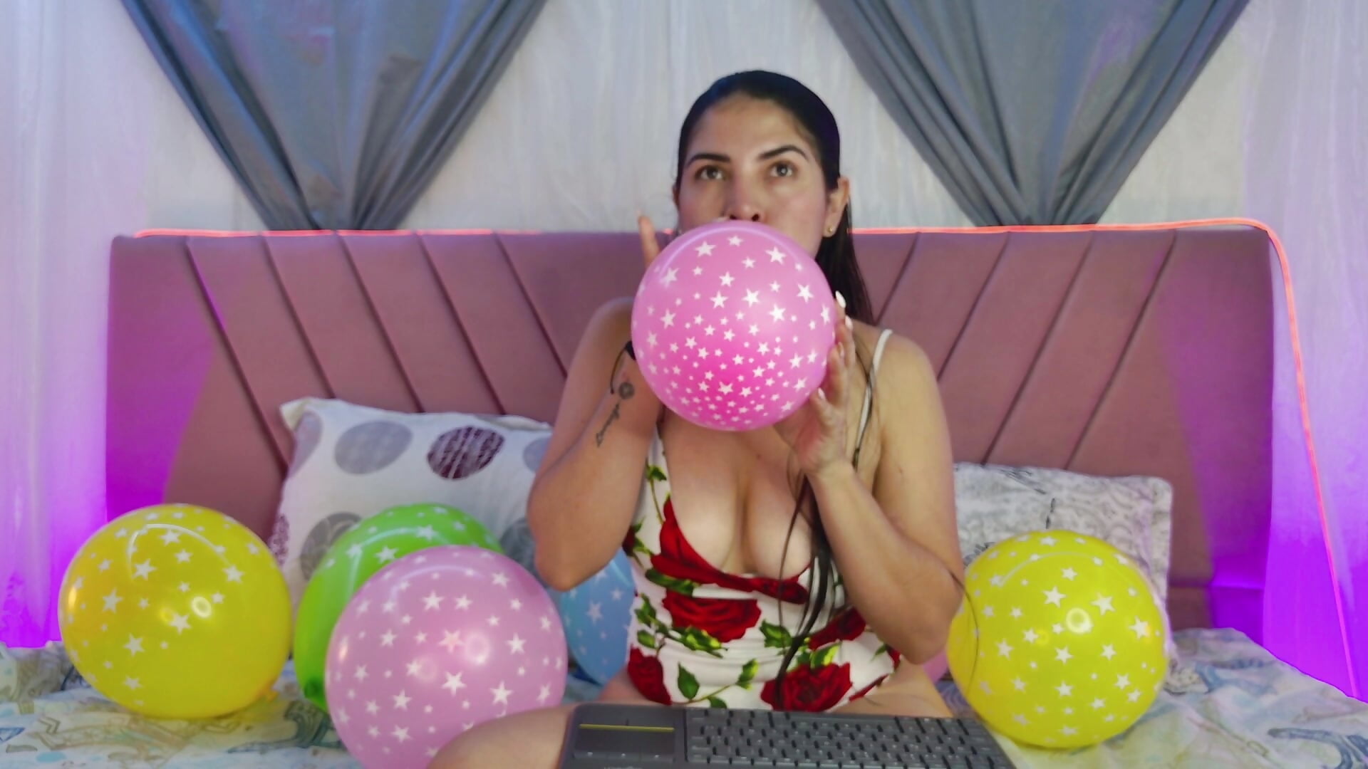 Happy inflating balloons