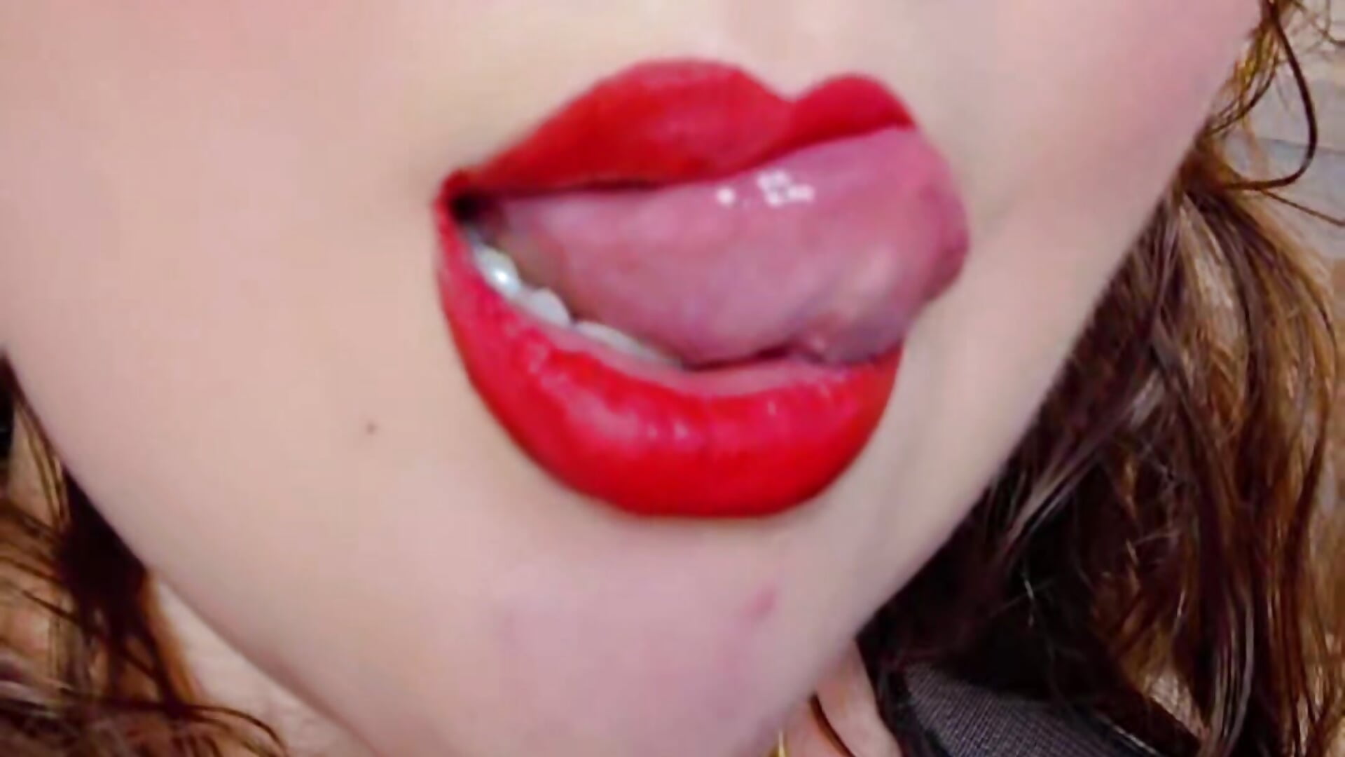 Red lipstick .