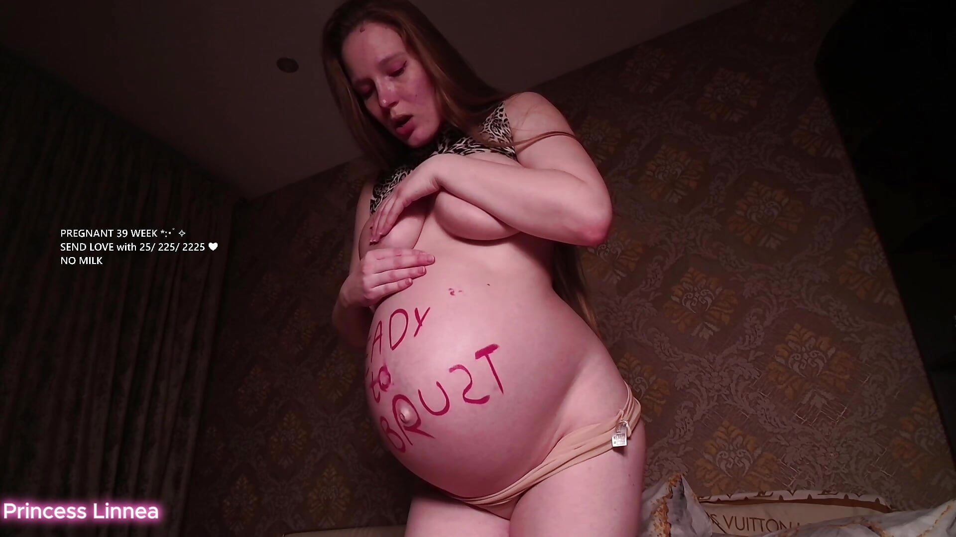 Ready to Burst: Pregnant Girl 39 week - 9 month Big Belly