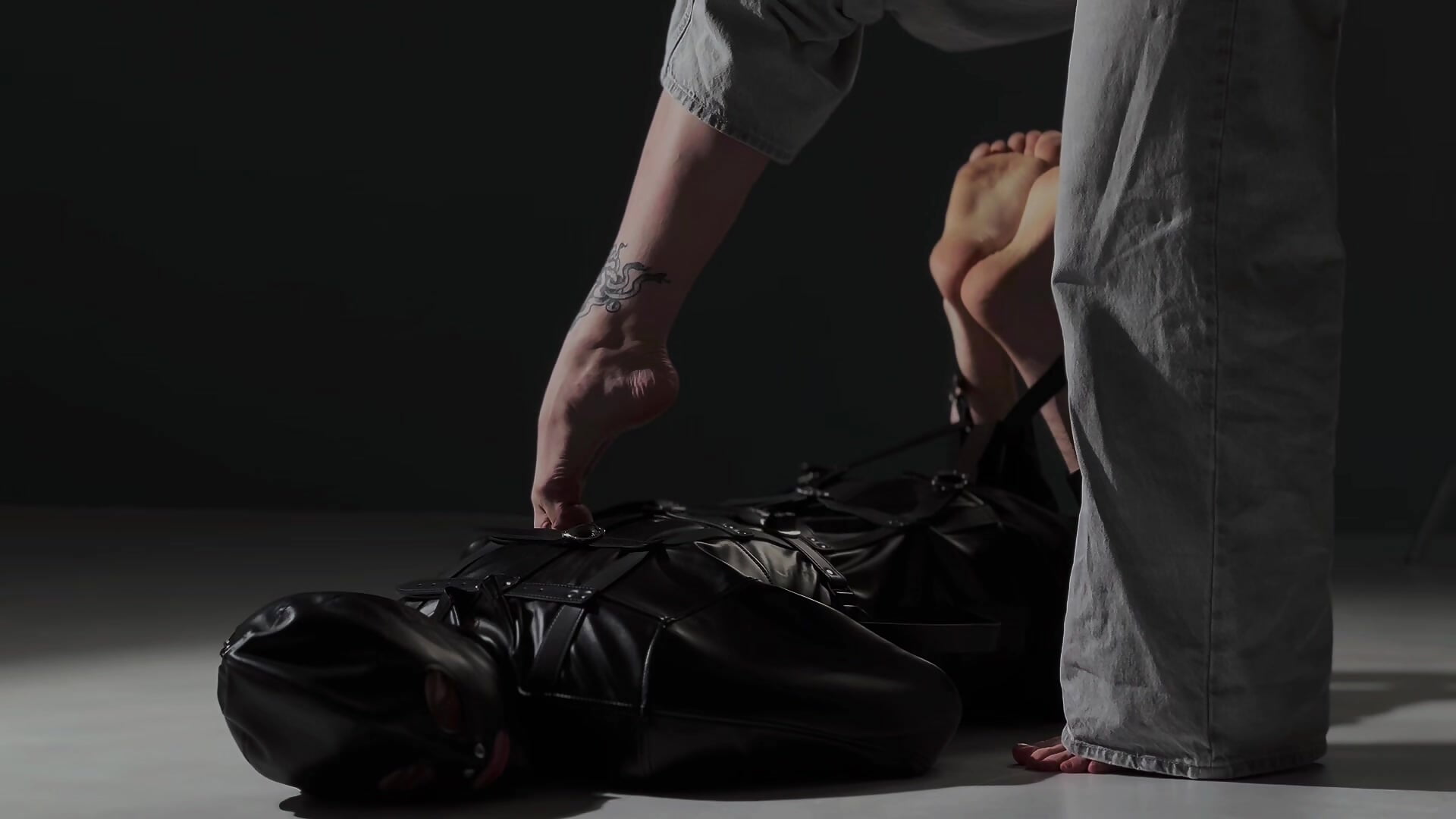 bondage | eather straight jacket + stamping - video by ThingForVNL cam model