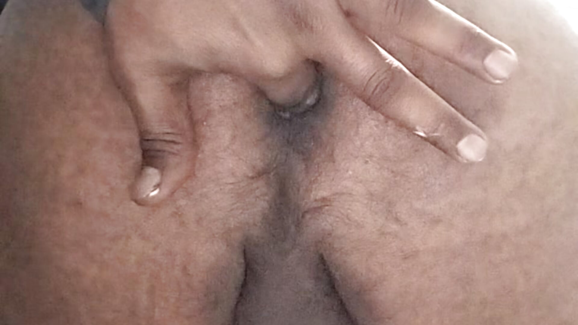 Hairy tight asshole fingering