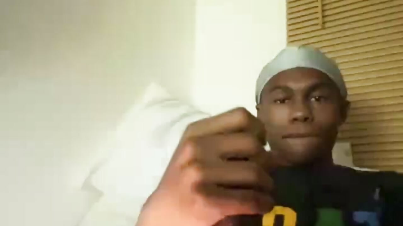 Stroking my BIG BLACK COCK