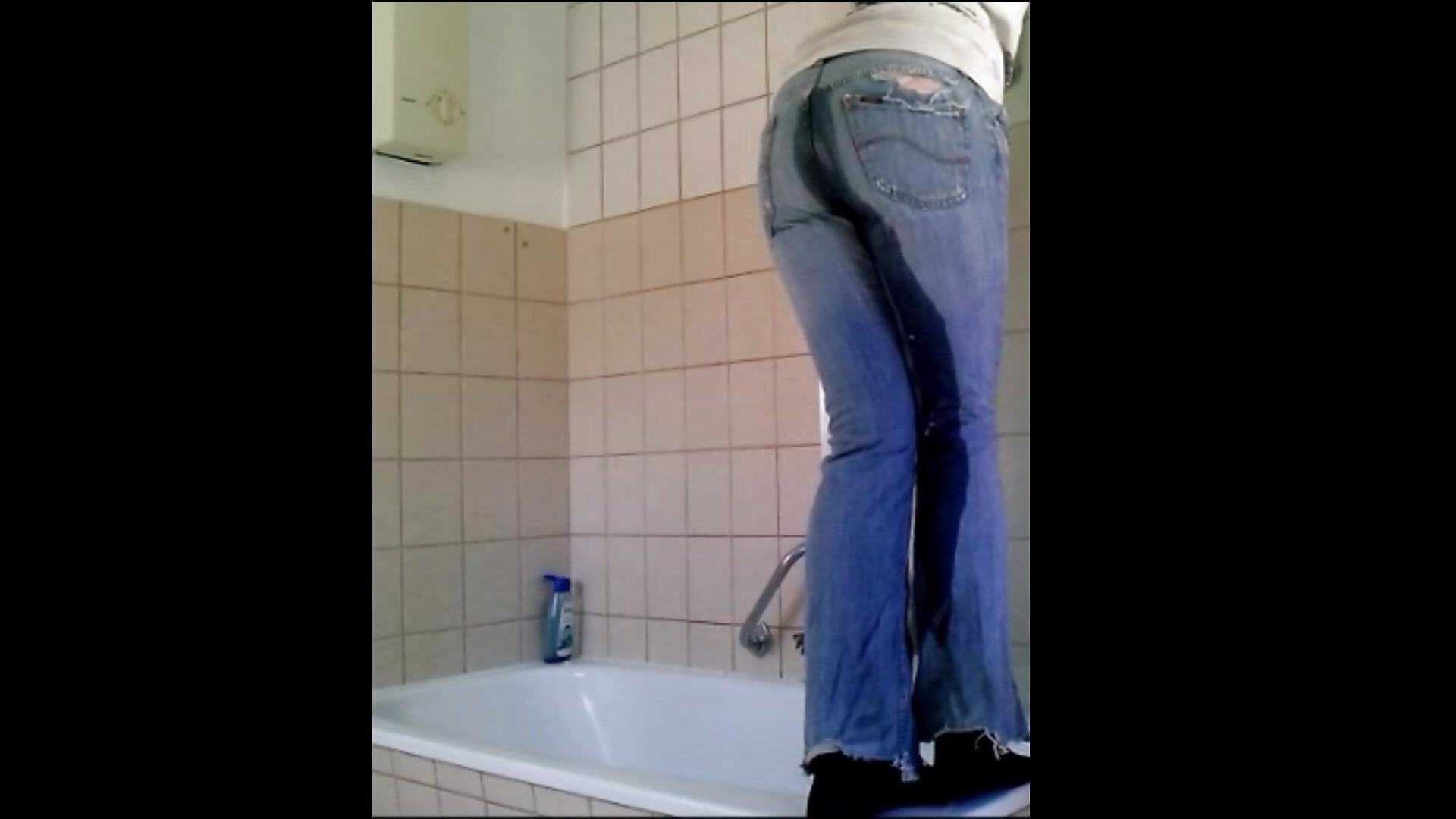 hot explode squirt, waste jeans