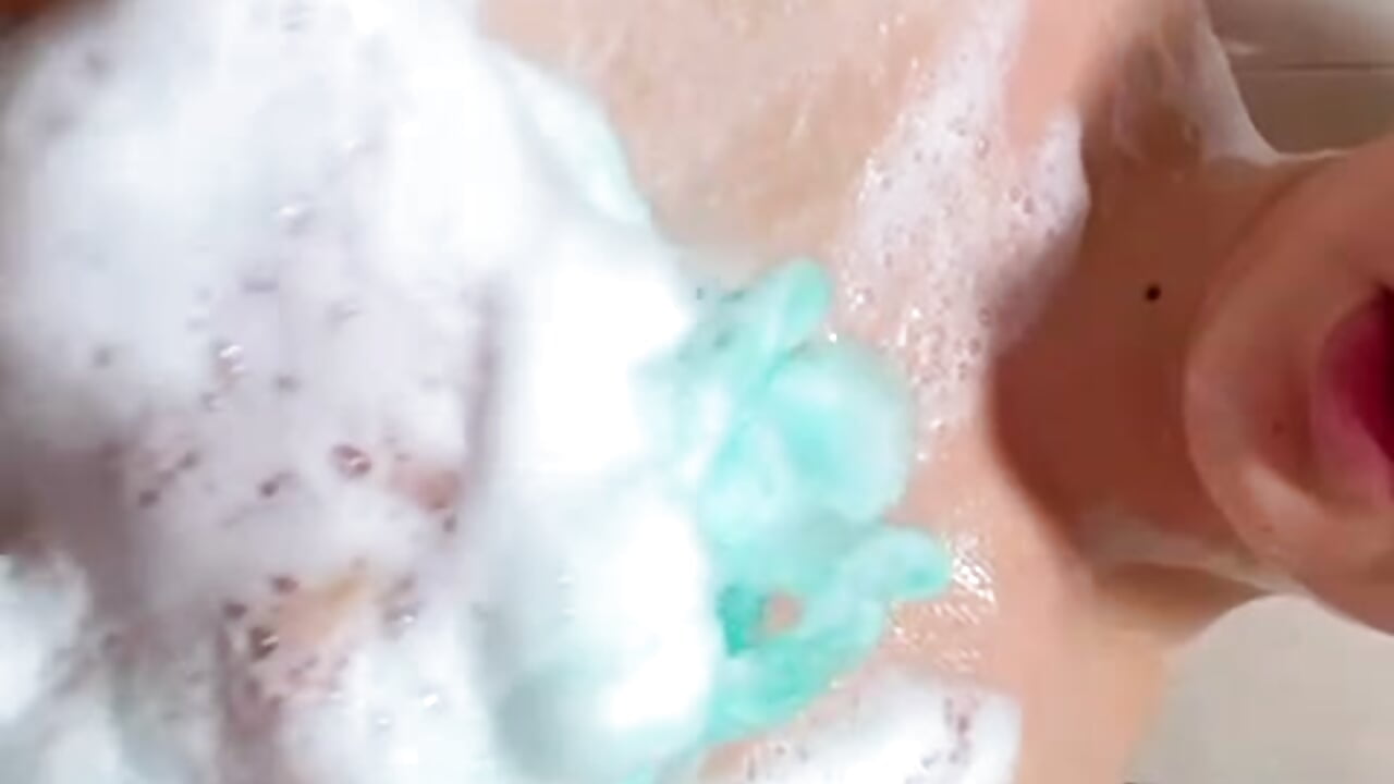 Enjoying the shower, my tits full of foam 🔥😈
