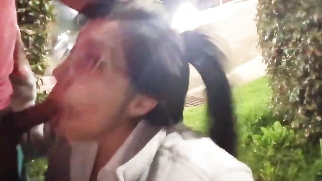 Blowjob+cum on face+walk with semen on face😈💦in public