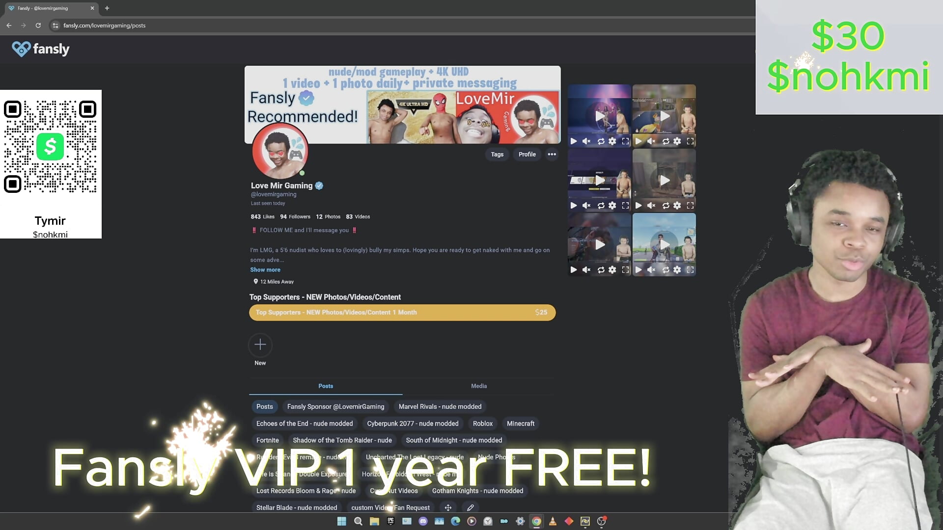 *EXCLUSIVE DEAL, TODAY ONLY* $30 VIP 1 year FREE ( $nohkmi ) - video by lovemirgaming cam model