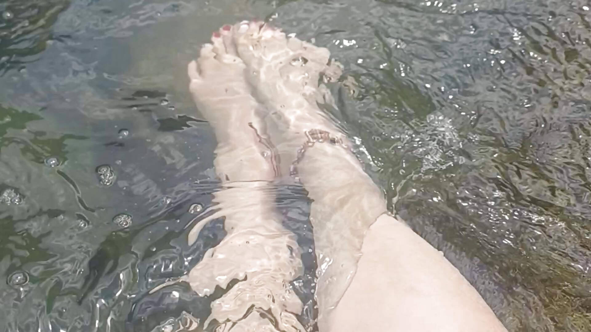 foot show in the river