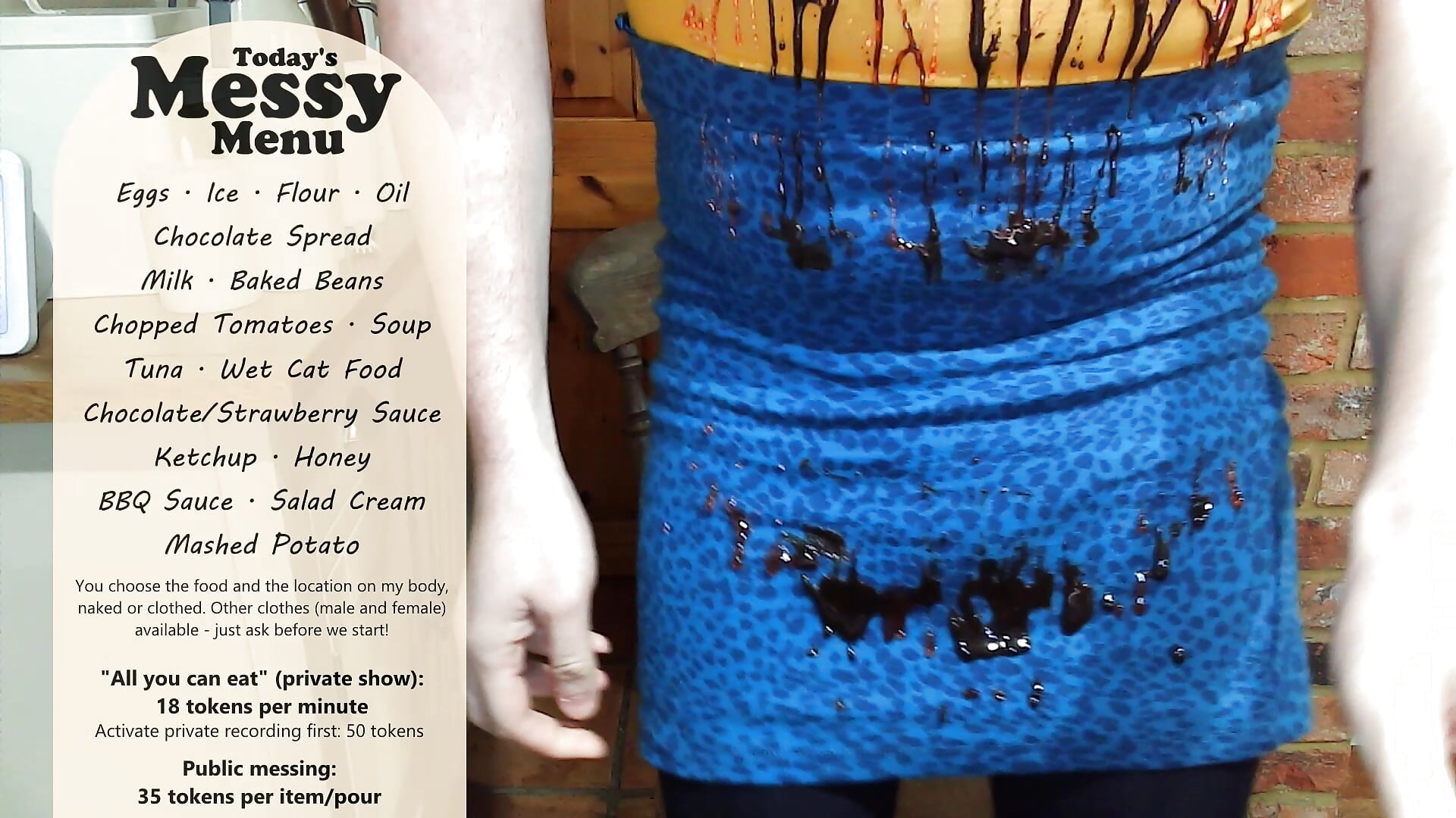 Saucy... then disgusting! (Sauce, Honey, Tuna Masturbation) - vídeo de la modelo de cam messyxdresser