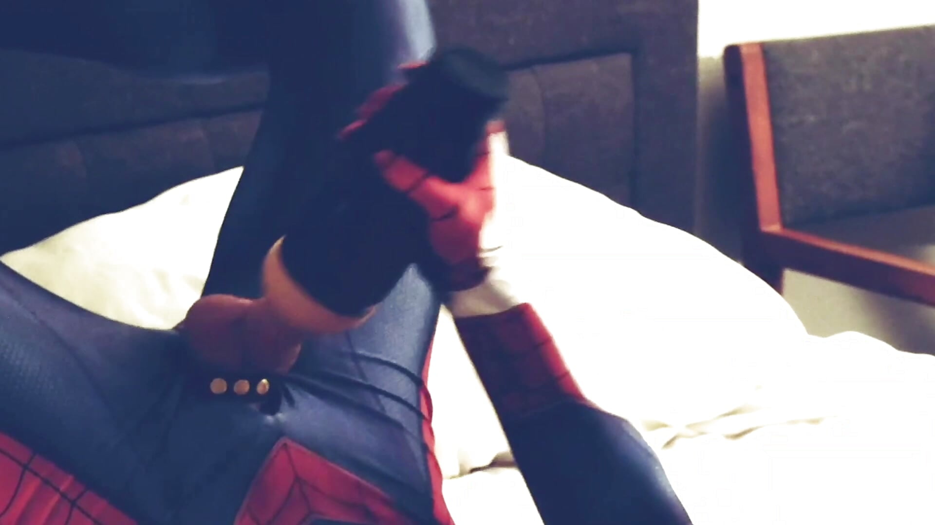 🕷 Jerk off in a vacuum pussy and cum on a spider man's costume